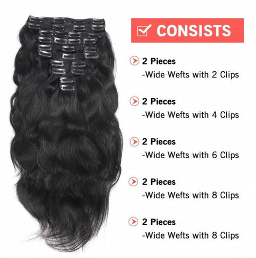 10pc Luxury Human Hair Clip-In Extension