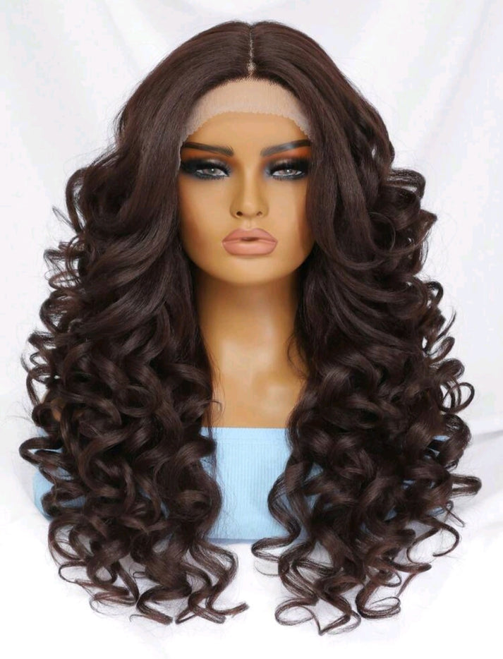 Black Brown Curly Wig