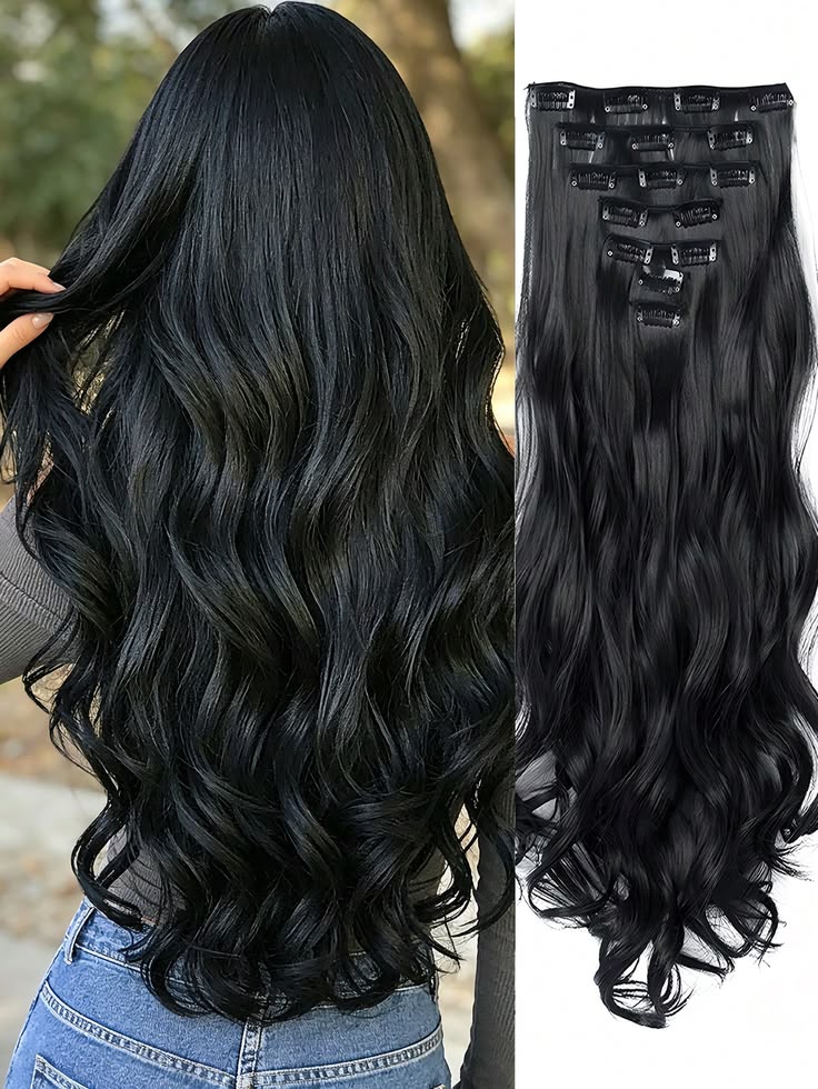 Wavy Long Full Head Hair Extensions